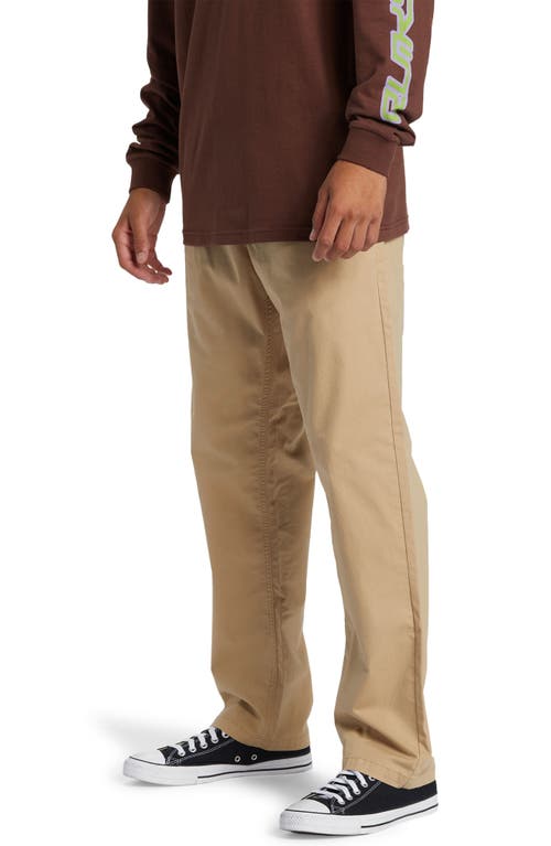 Shop Quiksilver Dna Beach Organic Cotton Twill Pants In Khaki