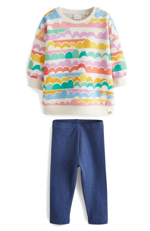 NEXT Kids' Rainbow Cloud Print Sweater & Leggings Set Purple Multi at Nordstrom,