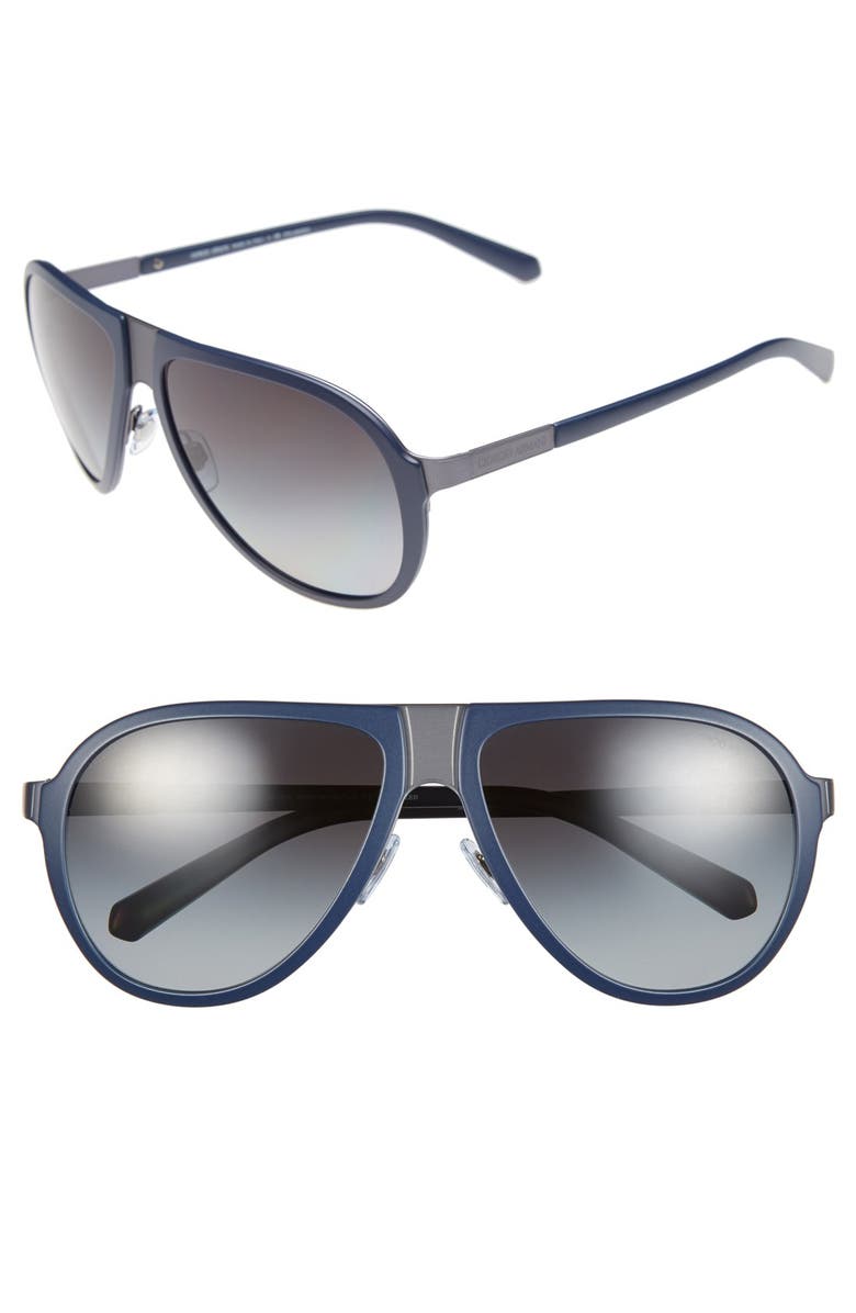 Giorgio Armani 'Pilot' 59mm Polarized Sunglasses | Nordstrom