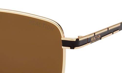 Shop Kenneth Cole 58mm Pilot Sunglasses In Gold/brown
