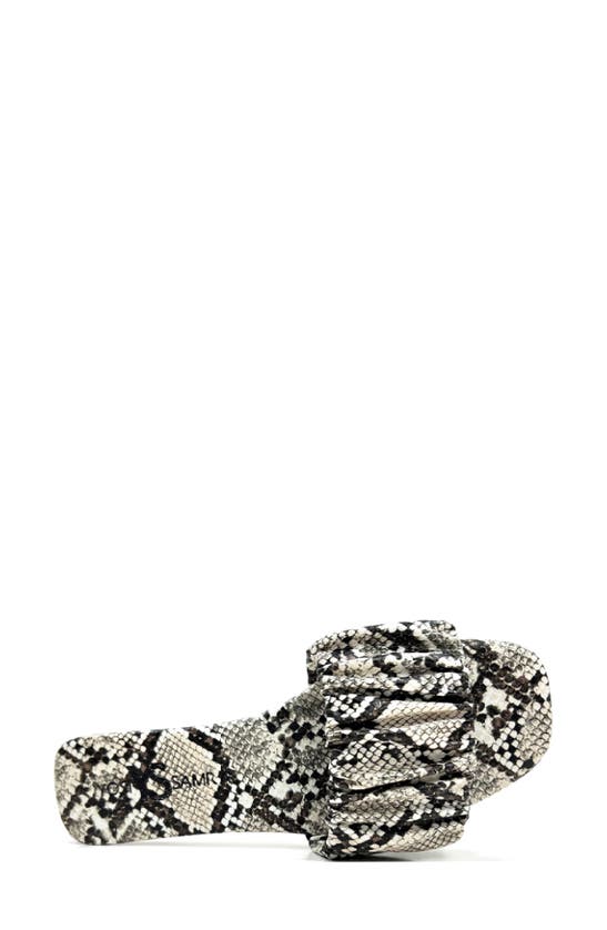 Shop Yosi Samra Naomi Ruched Slide Sandal In Natural Snake