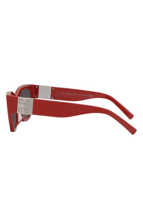 Shop Givenchy 4g 55mm Cat Eye Sunglasses In Shiny Red/smoke