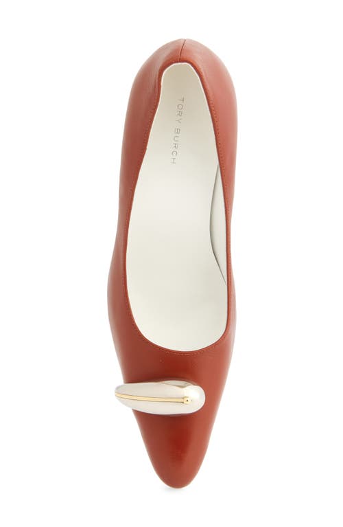 Shop Tory Burch Pierced Xl Pump In Sienna Red