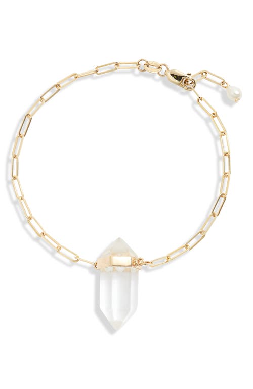 Poppy Finch Quartz Pendant Bracelet in Gold at Nordstrom, Size 7