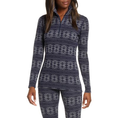 Icebreaker 250 Vertex Merino Wool Half Zip Base Layer Top, Blue