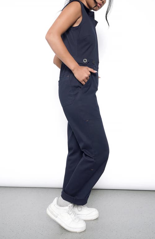 Wildfang The Essential Sleeveless High Waisted Coverall In Navy