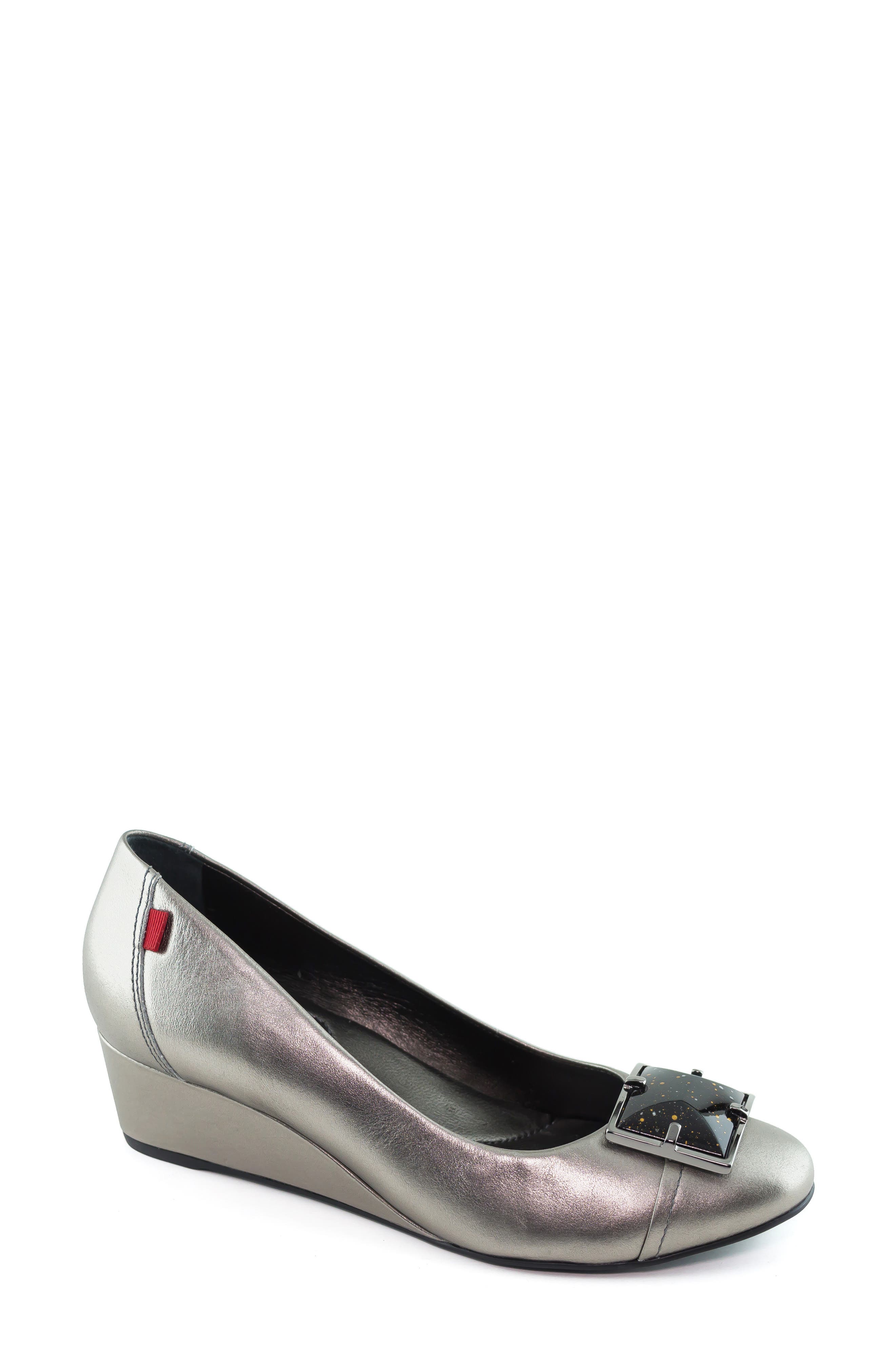 Marc Joseph New York Cooper Wedge Pump, Metallic