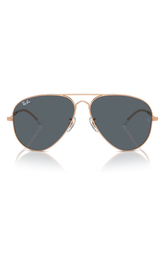 Ray Ban Old Aviator 62mm Oversize Sunglasses In Rose Gold