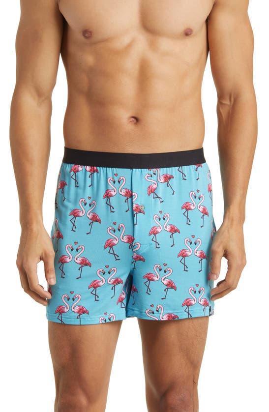 Meundies Knit Boxers In Love Birds