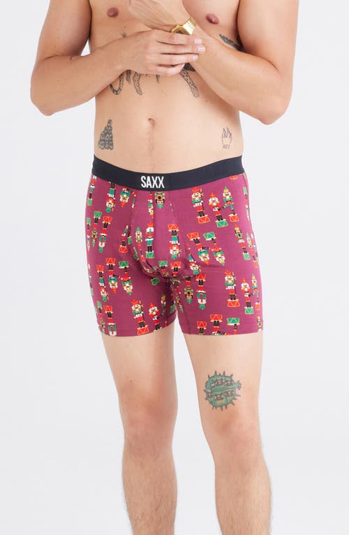 SAXX Ultra Super Soft Relaxed Fit Boxer Briefs in Nutcracker-Merlot 