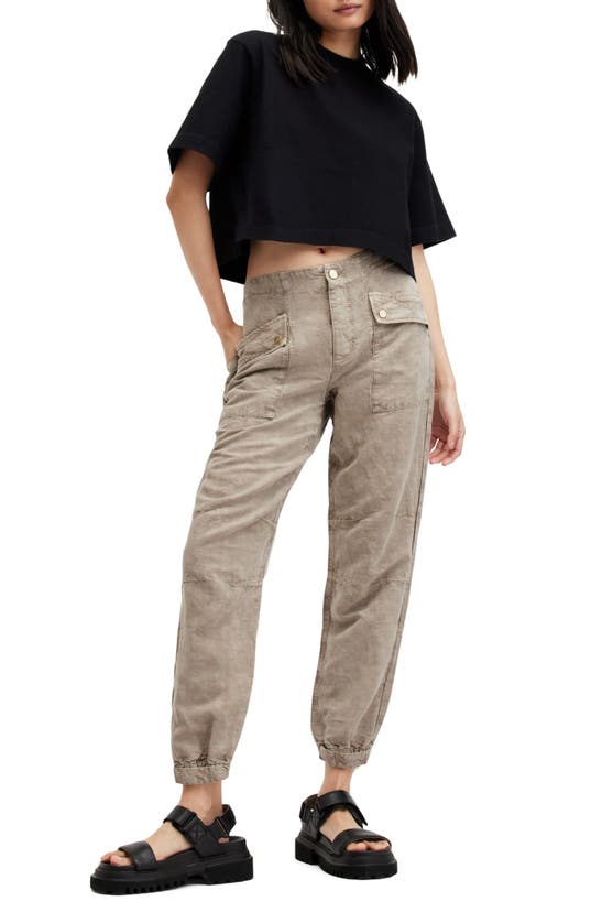 Shop Allsaints Val Cargo Pants In Taupe Brown