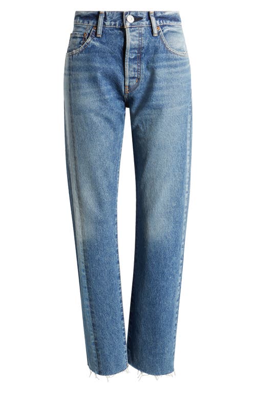 Shop Moussy Westchase High Waist Ankle Straight Leg Jeans In Blue