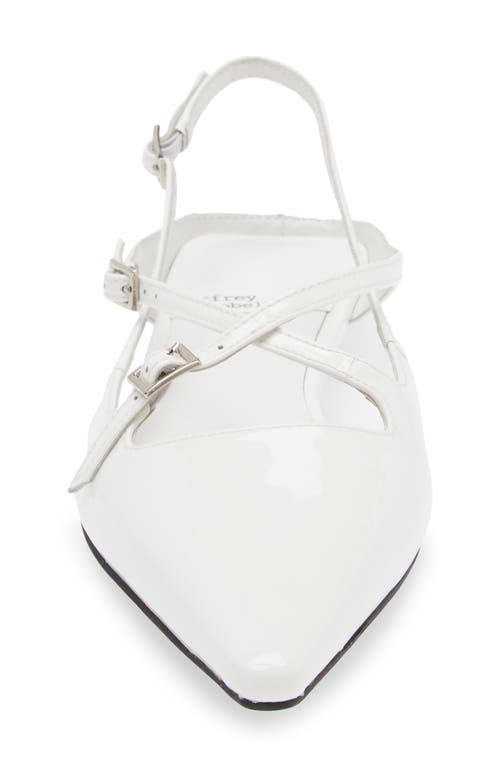 Shop Jeffrey Campbell Fax Pointed Toe Slingback Flat In White Patent