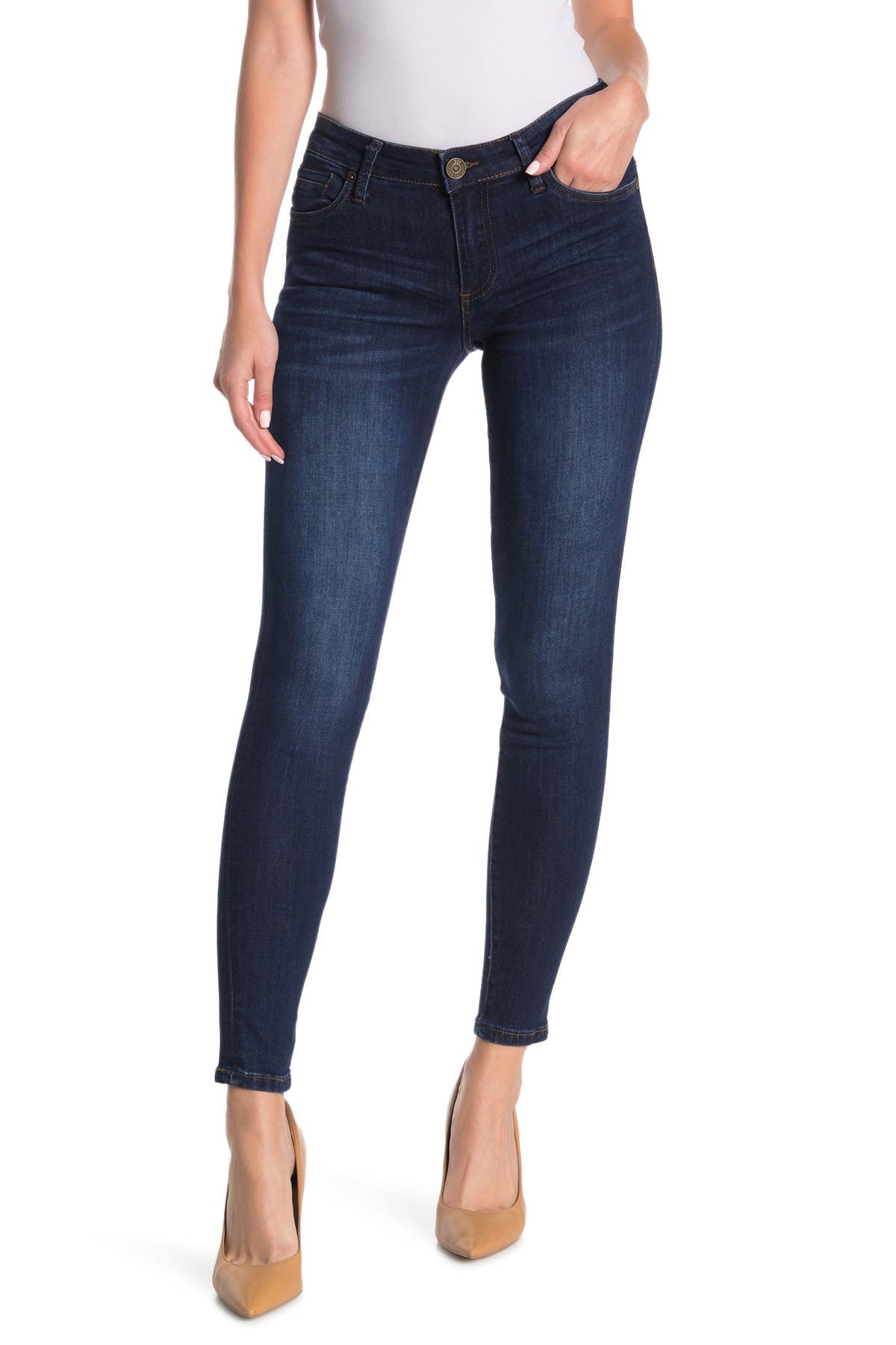 classic mid rise skinny jeans
