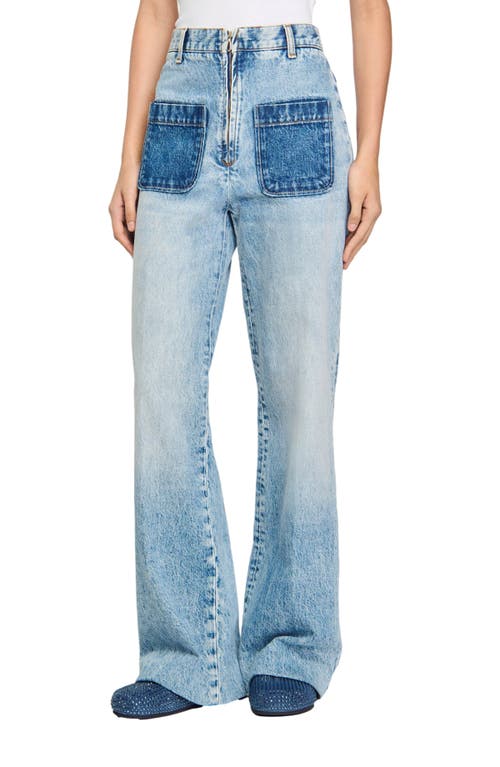 Shop Sandro High-rise Jeans In Light Bu Jean