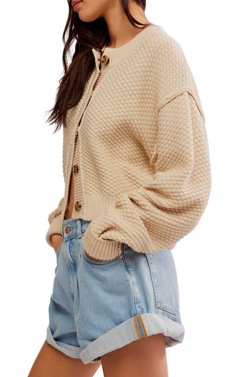 Free People Lila Crop Cardigan In Birch
