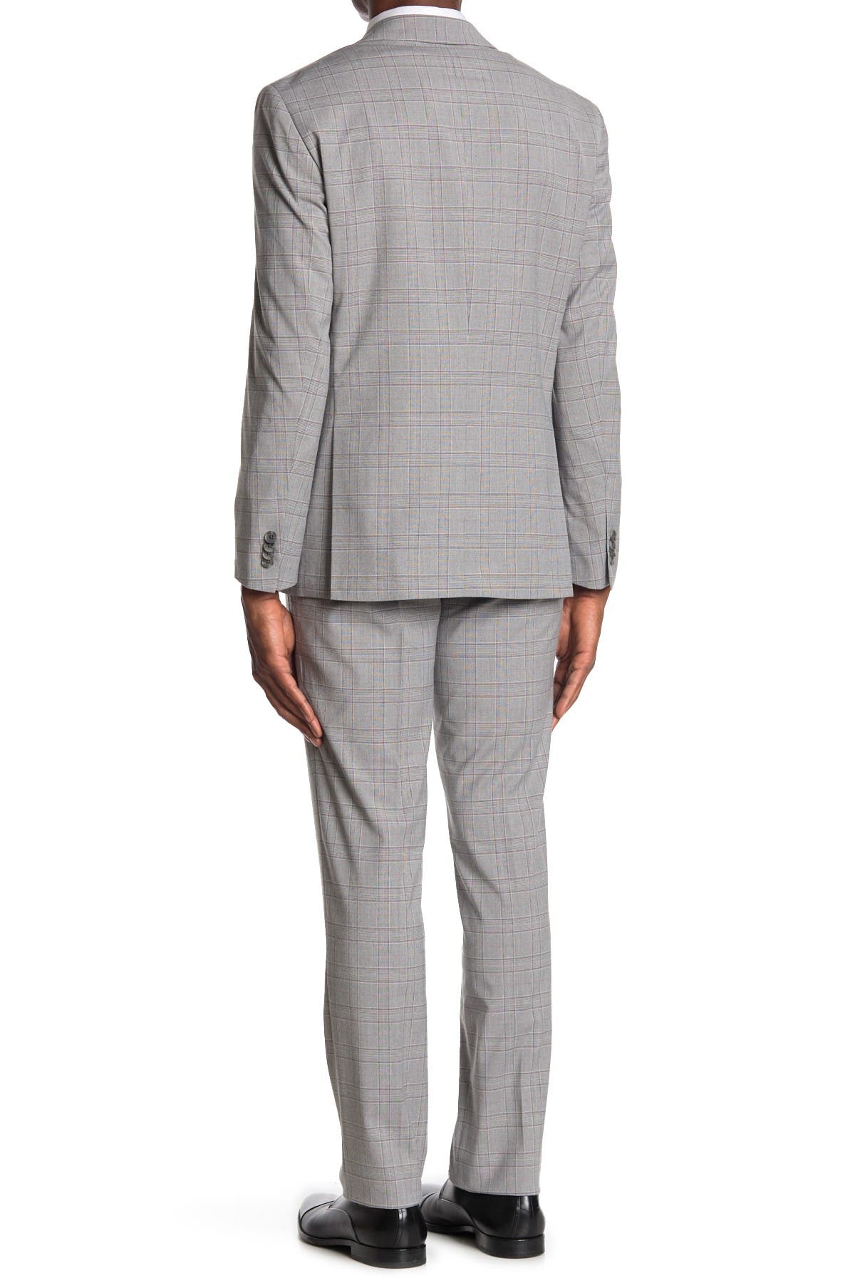 Kenneth Cole Reaction Windowpane Two Button Notch Lapel Slim Fit Suit In Light/pastel Grey1
