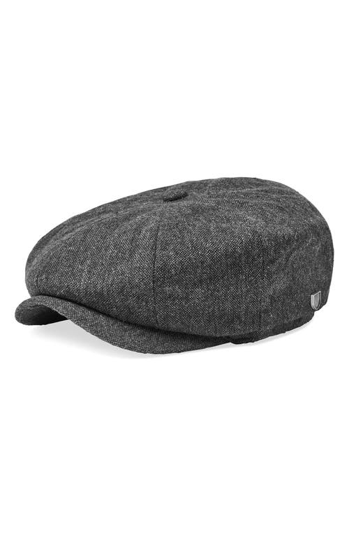 Shop Brixton Brood Wool Blend Driving Cap In Black/grey