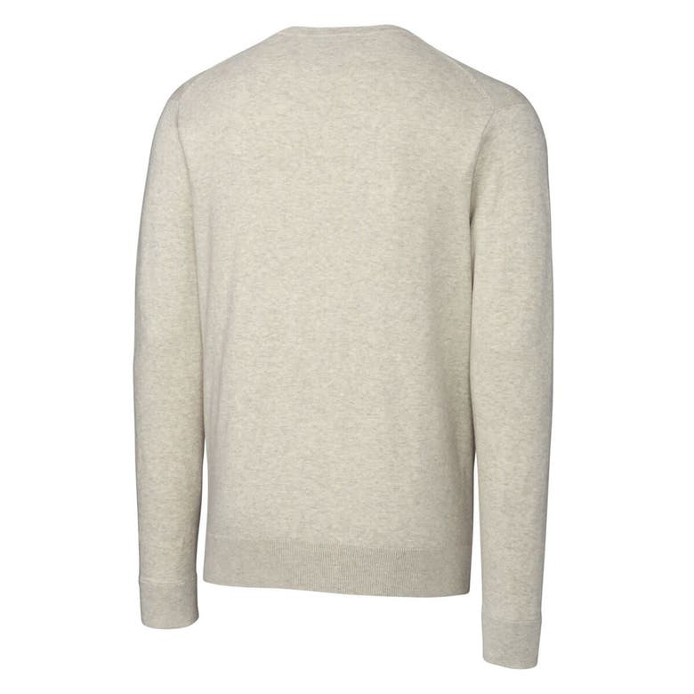Shop Cutter & Buck Oatmeal Tulsa Drillers Lakemont Tri-blend V-neck Pullover Sweater
