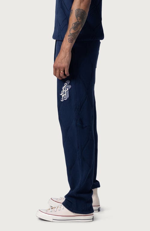 Shop Honor The Gift Diamond Knit Sweatpants In Navy