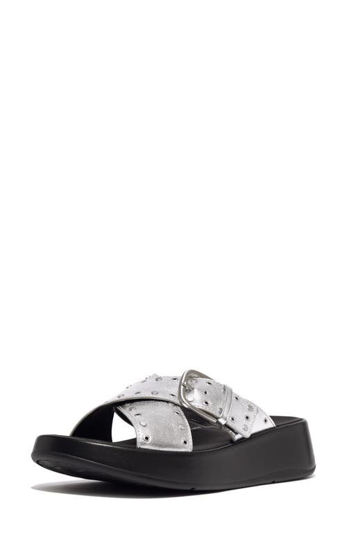 Shop Fitflop F-mode Platform Slide Sandal In Silver