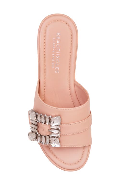 Shop Beautiisoles Dita Platform Slide Sandal In Light Pink