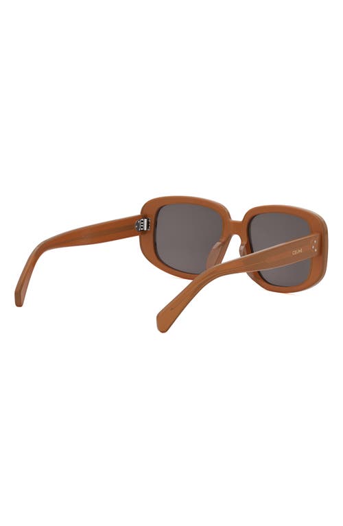 Shop Celine Bold 3 Dots 55mm Geometric Sunglasses In Shiny Light Brown/smoke