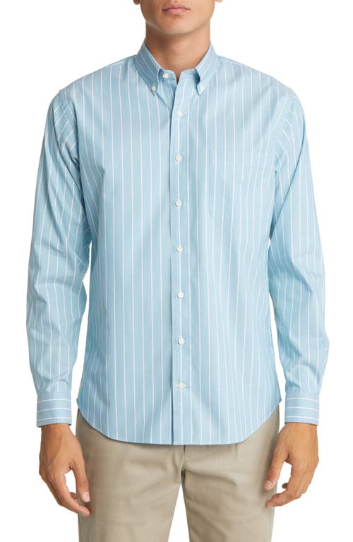 Alton Lane Howard Supima® Cotton Blend Oxford Button-Down Shirt in Aqua Big Sky Stripe