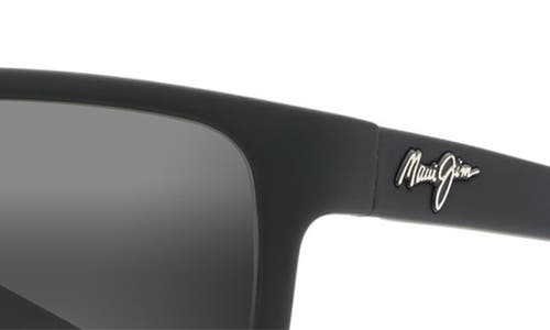 Maui Jim Byron Bay 62mm Polarizedplus2® Sunglasses In Matte Black/neutral Grey