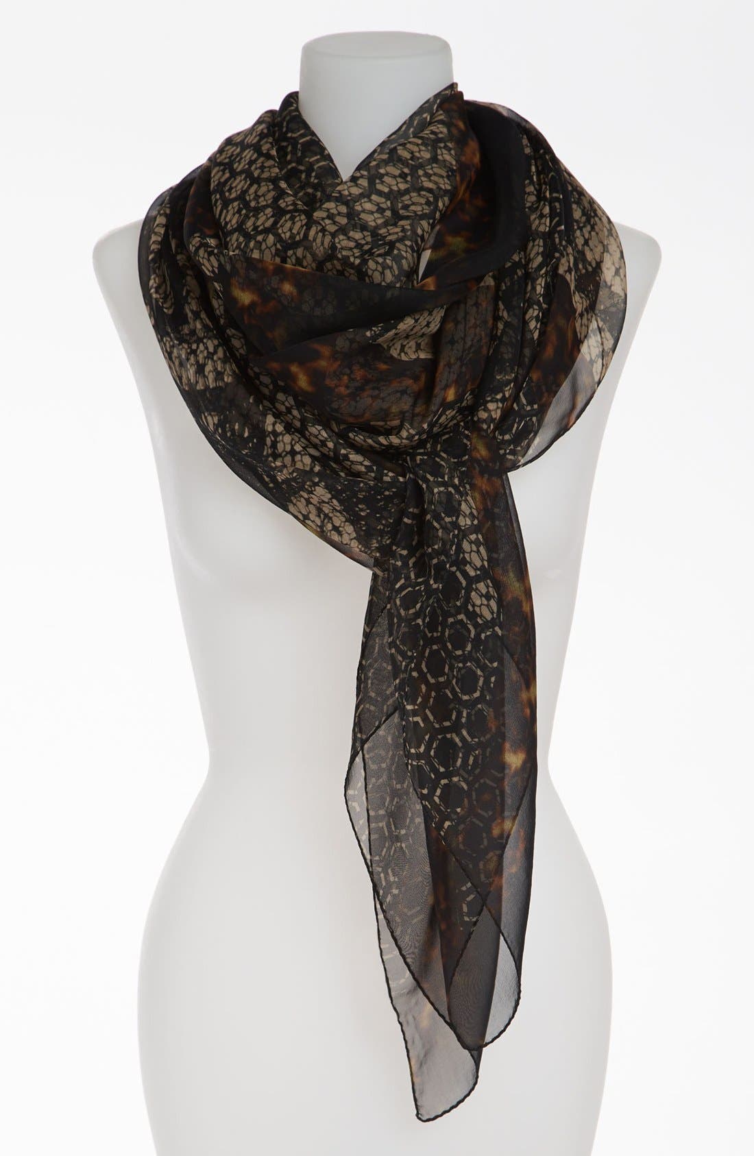 Alexander McQueen 'God Save McQueen' Silk Chiffon Scarf Nordstrom