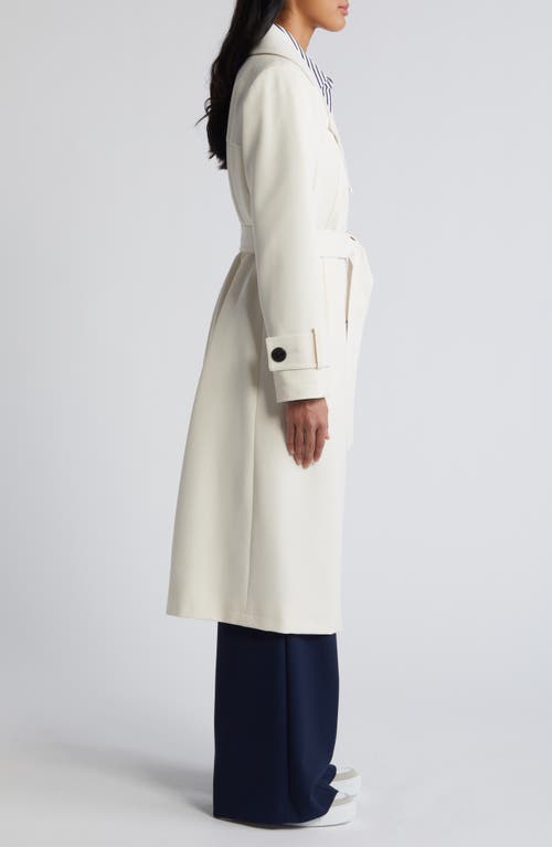 Shop Sam Edelman Double Breasted Belted Trench Coat In Modern Ivory