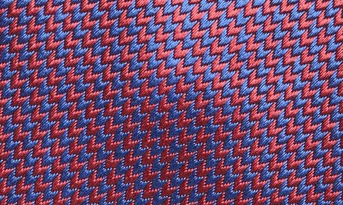 Shop David Donahue Geometric Pattern Silk Blend Tie In Merlot