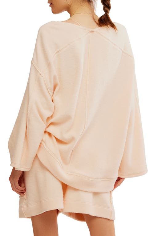 Shop Free People Day Off Fleece Pullover In Tender Peach