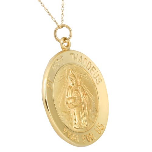 Bliss Diamond 14k Gold St. Jude Thaddeus Medal Pendant 1" Tall 6.5 Grams In Yellow Gold