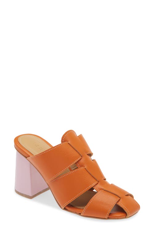 Waratah Block Heel Sandal in Orange Pink