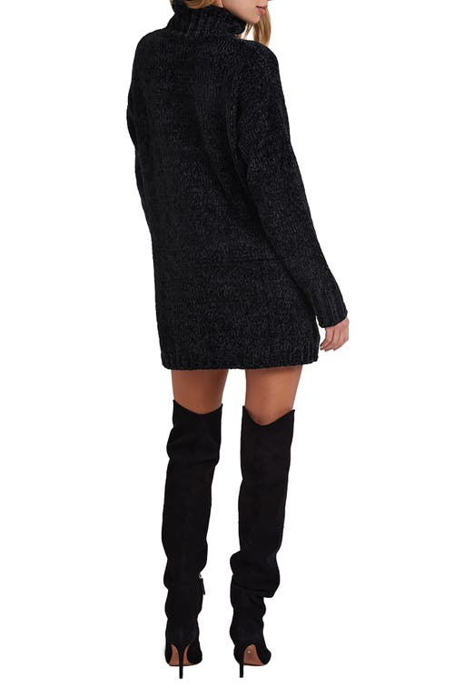 Shop Bella Dahl Turtleneck Long Sleeve Sweater Minidress In Black