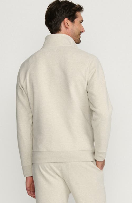 Shop Lands' End Long Sleeve Serious Sweats Half Zip Mock Sweatshirt In Flax Heather