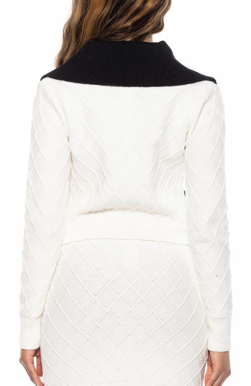 Alexia Admor Pattern Cardigan In Ivory