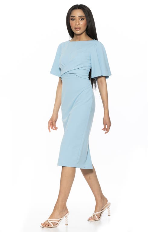 Alexia Admor Women's Ariah Draped Knee Sheath Dress In Halogen Blue