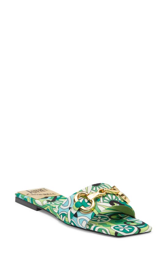 Jeffrey Campbell Chantria Slide Sandal In Green Multi