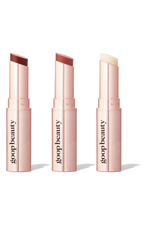 GOOP genes Clean Nourishing Lip Balm Trio in Rose/Garnet/Clear at Nordstrom