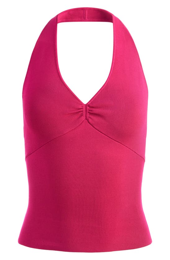 Alice And Olivia Womens Cropped Tank Halter Top In Raspberry