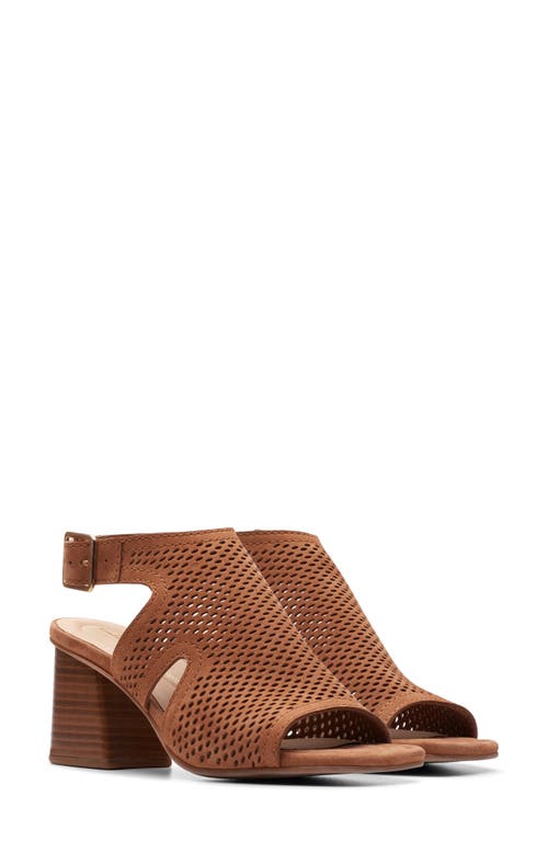 Clarks(r) Siara 65 Flow Ankle Strap Sandal Tan Nubuck at Nordstrom,