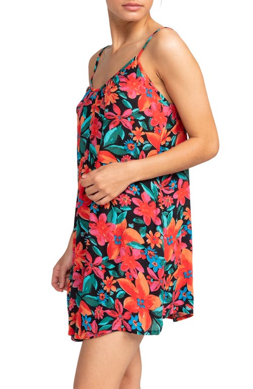 Shop Roxy Floral Minidress In Anthracite Floral