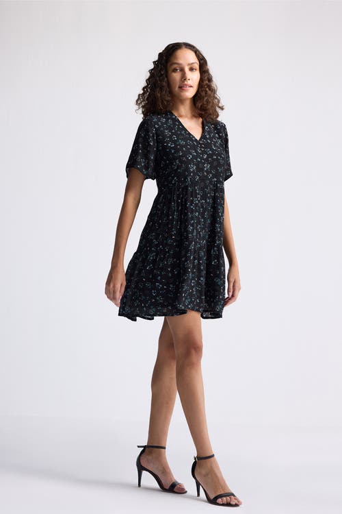 Reistor Floral Short Tiered Dress In Ditzy Wildflowers