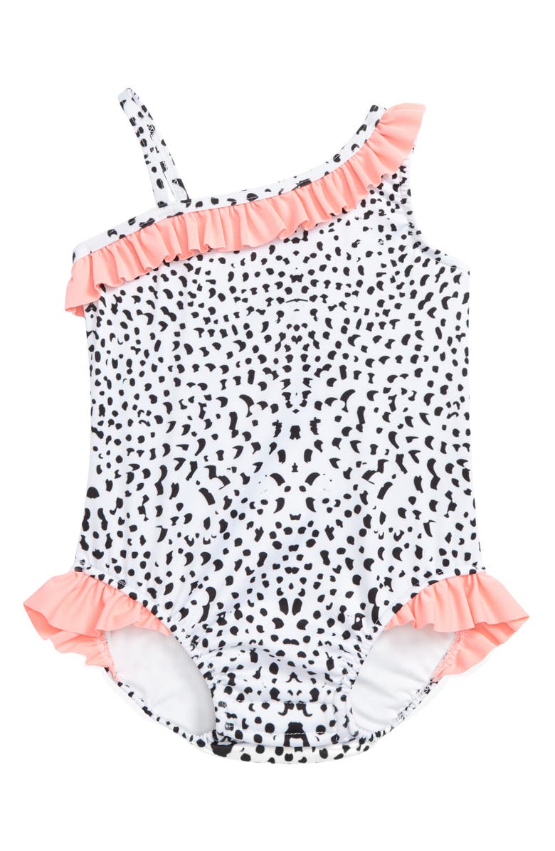 The Salty Baby Asymmetrical Ruffle One-Piece Swimsuit (Todder Girls ...