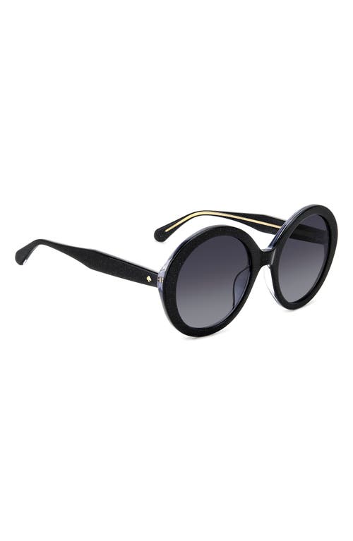 Shop Kate Spade New York Zya 55mm Gradient Round Sunglasses In Black/grey Shaded