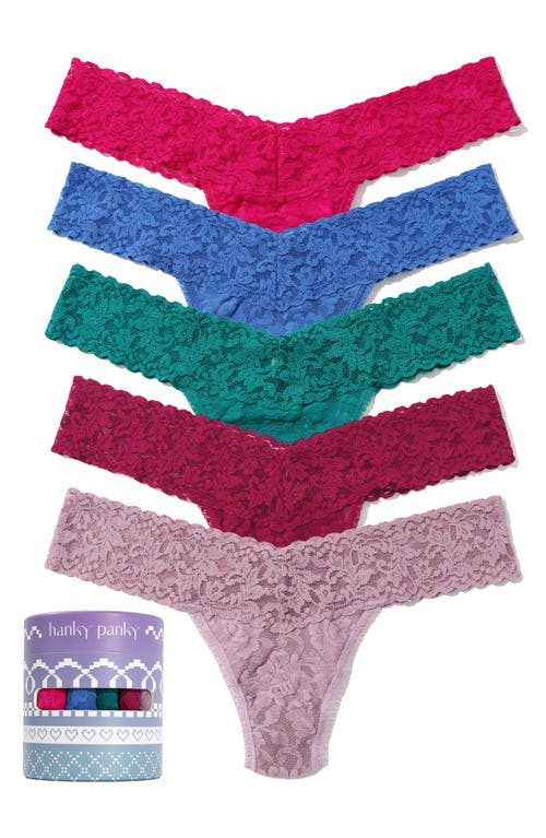 HANKY PANKY HANKY PANKY HOLIDAY ASSORTED 5-PACK LOW RISE THONGS 