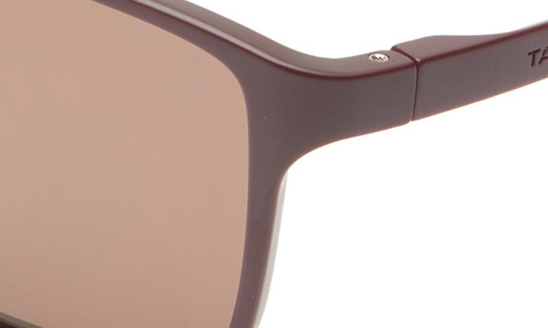 Shop Tag Heuer Boldie 57mm Rectangular Sport Sunglasses In Matte Bordeaux / Brown Polar