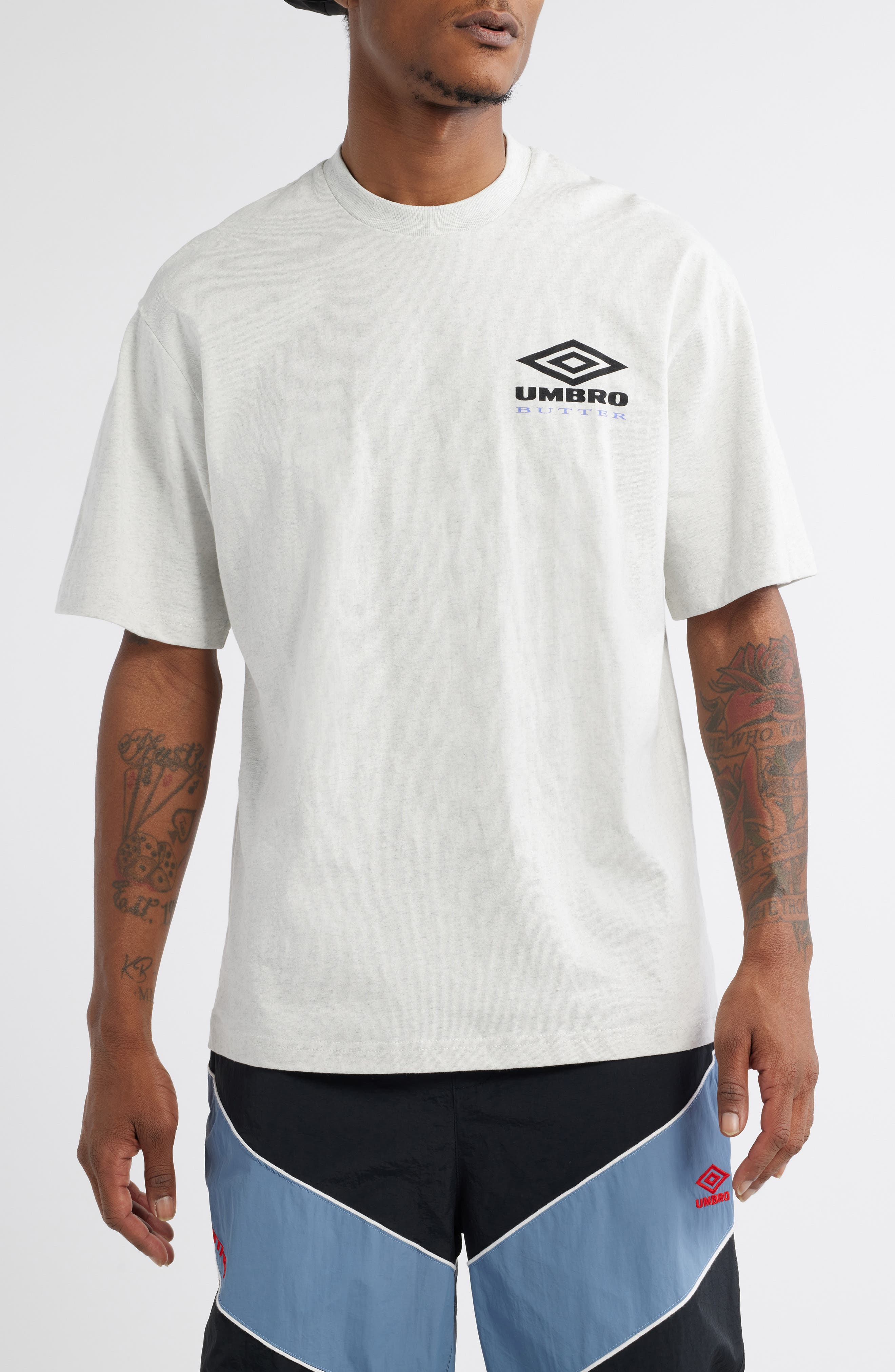 Butter Goods x Umbro Lines Graphic T-Shirt in Ash 